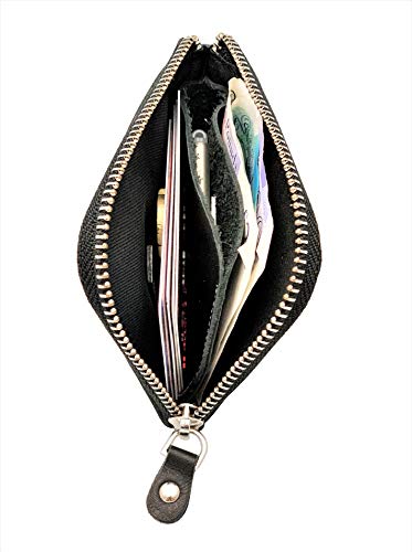 Designer Hudson & James London Real Leather Small Zippered Mens Women Wallet Slim Wallet Credit Carder Holder Purse with Gift Box