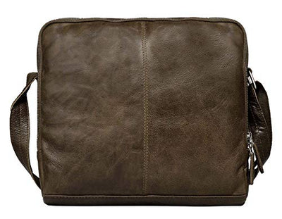 100% Pure Genuine Real Vintage Vegetable Tanned Leather Handmade Mens Womens Leather Flapover Everyday Cross Body Shoulder Work iPad Messenger Bag