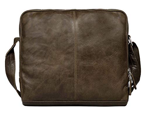100% Pure Genuine Real Vintage Vegetable Tanned Leather Handmade Mens Womens Leather Flapover Everyday Cross Body Shoulder Work iPad Messenger Bag