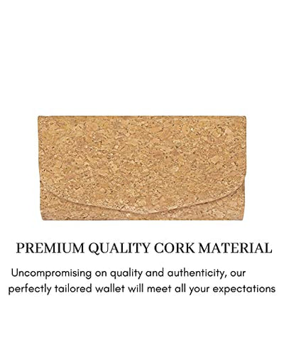 Ladies Cork Vegan RFID Blocking Card Holder Wallet Purse Card Women Wallet