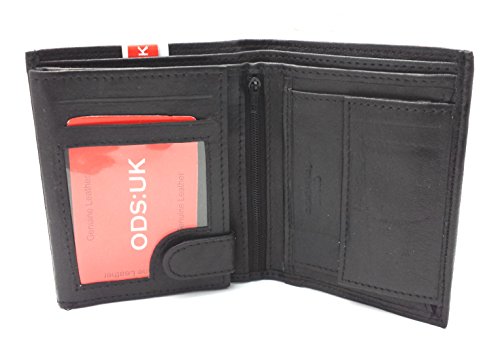 Mens HIGH Luxury Soft Leather TRI FOLD Design Wallet Credit Card Slots, ID Window and Coin Pocket