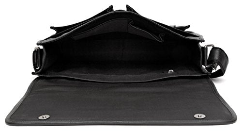 J. Wilson London - 13.5" Laptop Designer Genuine Real Nappa Handmade Unisex Crossover Flapover Everyday Crossover Work iPad Shoulder Messenger Bag