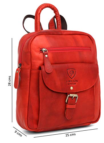 Ladies Backpack J Wilson London Leather Backpack for Women Girls Schoolbag Casual Daypack School Bag Satchel