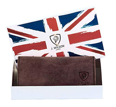 J. Wilson London Ladies RFID Protection Real Leather Purse Card Women Wallet Zip Coin Pocket