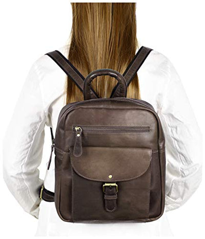 Ladies Backpack J Wilson London Leather Backpack for Women Girls Schoolbag Casual Daypack School Bag Satchel