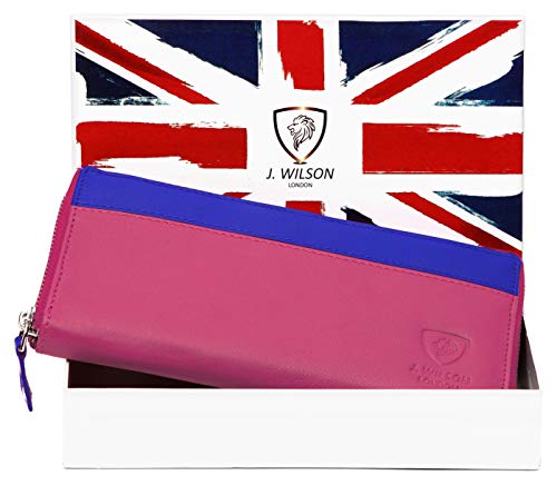 Ladies Designer RFID Safe Protection Luxury Quality Vintage Real Leather Purse Multi Credit Card Women Clutch Wallet with Zip Coin Pocket