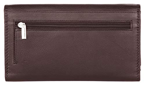 J. Wilson London Ladies Luxury Designer Wallet with Multiple Compartments, Soft Nappa Leather, RFID Protection, Zip Pocket, for Women