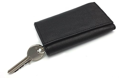 ODS:UK® NEW BLACK LEATHER KEYCHAINS POUCH BAG WALLET KEY CASE NOTE HOLDER