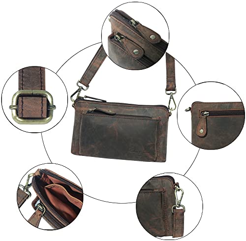 Designer Hudson & James Genuine Real Distressed Retro Small Vintage Hunter Leather Handmade Women Ladies Unisex Travel Satchel Everyday Crossover Shoulder Bag