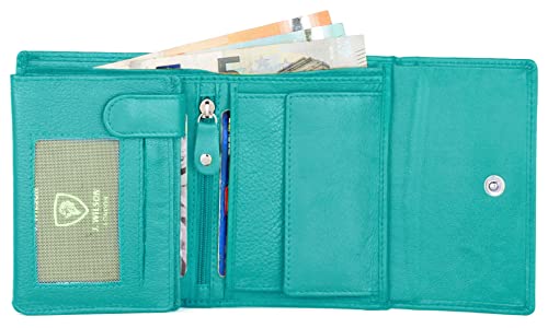 J. Wilson London Ladies RFID Safe Designer Leather Purse Card Women Wallet Zip Pocket Boxed