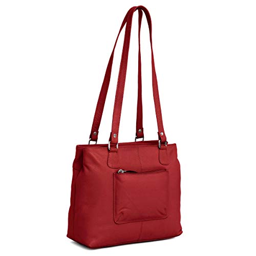 Designer Genuine Real Nappa Leather Handmade Women Ladies Travel Satchel Everyday Crossover Cross body Work iPad Shoulder Handbag Bag (Blue) (Red)