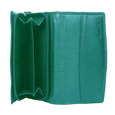 Buono Pelle Ladies Designer Luxury Quality Soft Nappa Leather Purse Card Women Clutch Wallet with Zip Pocket Gift Boxed