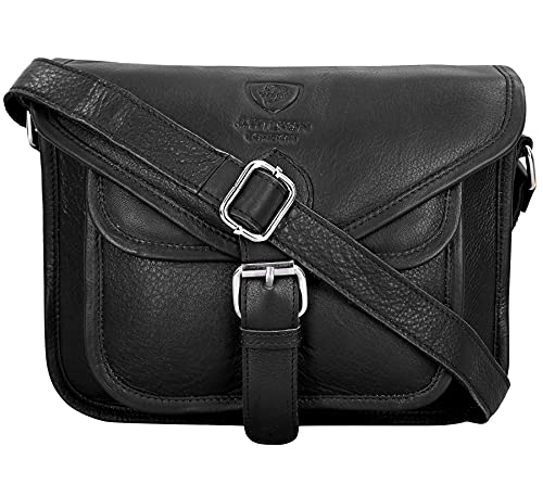 J. Wilson London Messenger Bag Women Leather Flapover 5 Litres