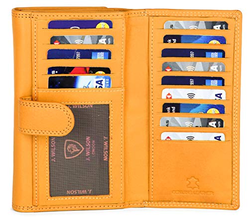 Ladies RFID Protection Real Leather Purse Card Women Wallet Zip Coin Pocket