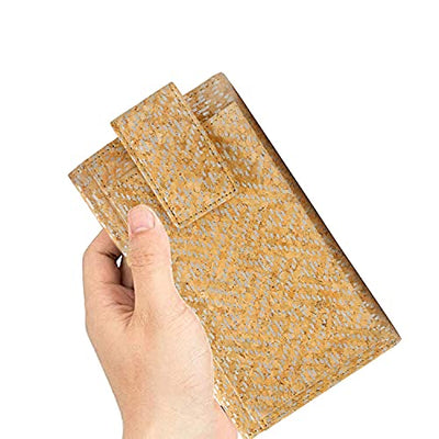 Ladies Designer Hudson & James Cork Vegan RFID Blocking Shield Compact Card Holder Wallet Purse Multi Card Women Clutch Wallet with Phone Pocket