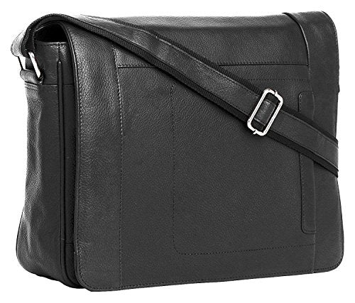 J. Wilson London - Designer Genuine Real Leather 14" Laptop Handmade Unisex Crossover Shoulder Messenger Briefcase Bag Satchel