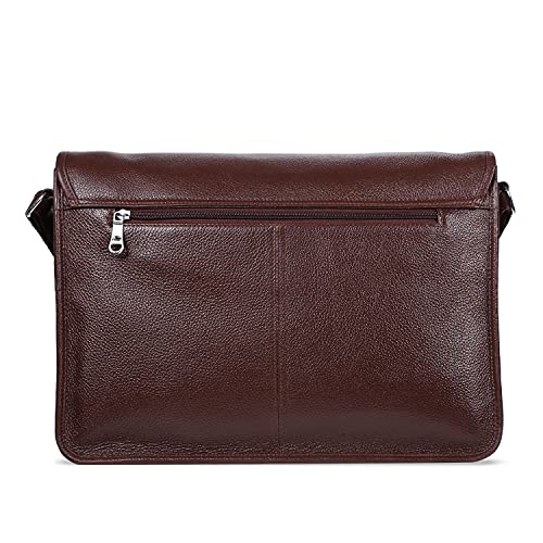 J. Wilson London - 13.5" Laptop Designer Genuine Real Nappa Handmade Unisex Crossover Flapover Everyday Crossover Work iPad Shoulder Messenger Bag