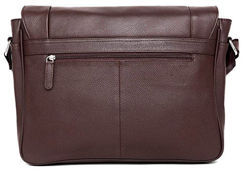 J. Wilson London - Designer Genuine Real Leather 14" Laptop Handmade Unisex Crossover Shoulder Messenger Briefcase Bag Satchel