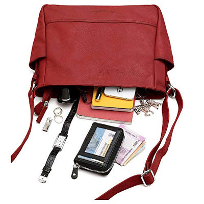 Hudson & James Designer Genuine Leather Women Ladies Travel Satchel Everyday Crossover Cross body Work iPad Shoulder Handbag Bag