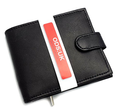 ODS:UK® MENS BLACK GENUINE REAL LEATHER WALLET WITH LARGE ZIP AROUND COIN POCKET/POUCH