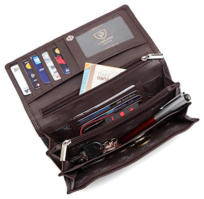 J. Wilson London Ladies RFID Safe Designer Leather Purse Card Women Wallet Zip Pocket Boxed