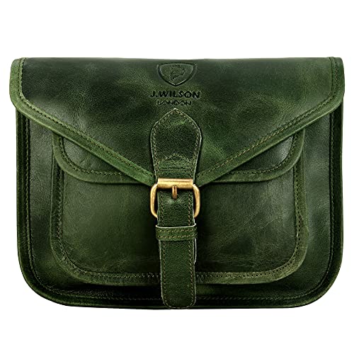 J. Wilson London Messenger Bag Women Leather Flapover 5 Litres