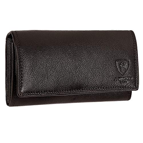 J. Wilson London Ladies RFID Protection Real Leather Purse Card Women Wallet Zip Coin Pocket