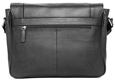 J. Wilson London - Designer Genuine Real Leather 14" Laptop Handmade Unisex Crossover Shoulder Messenger Briefcase Bag Satchel