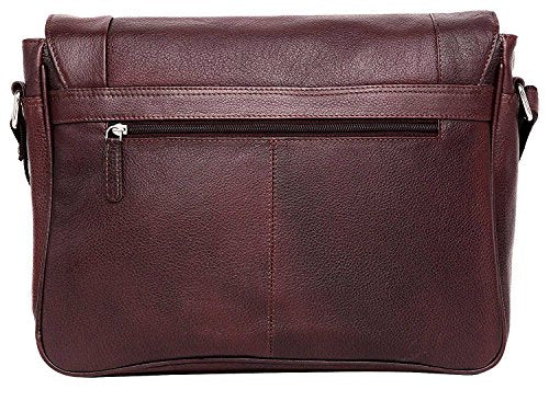 J. Wilson London - Designer Genuine Real Leather 14" Laptop Handmade Unisex Crossover Shoulder Messenger Briefcase Bag Satchel