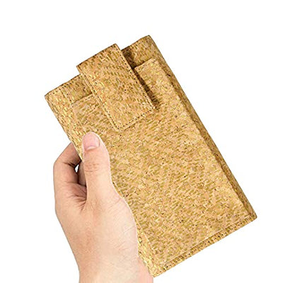 Ladies Designer Hudson & James Cork Vegan RFID Blocking Shield Compact Card Holder Wallet Purse Multi Card Women Clutch Wallet with Phone Pocket