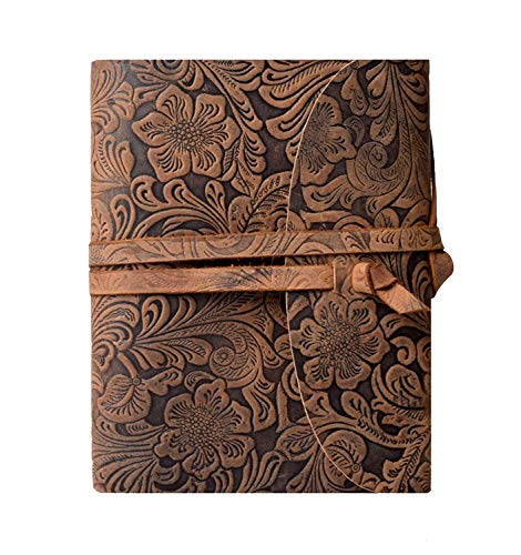 Handmade Writing Notebook - Antique Vintage Leather Bound Daily Notepad Unlined Paper Art Sketchbook Travel Diary Notebooks to Write in Book Gift