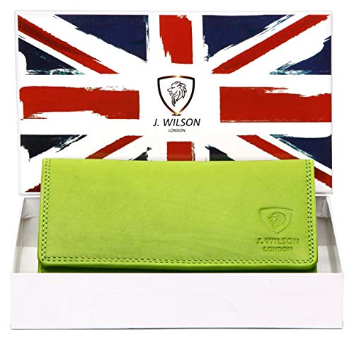 J. Wilson London Ladies RFID Protection Real Leather Purse Card Women Wallet Zip Coin Pocket