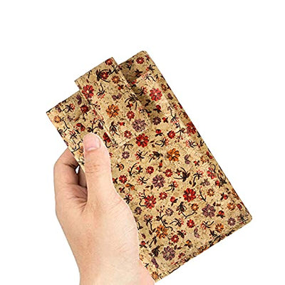 Ladies Designer Hudson & James Cork Vegan RFID Blocking Shield Compact Card Holder Wallet Purse Multi Card Women Clutch Wallet with Phone Pocket