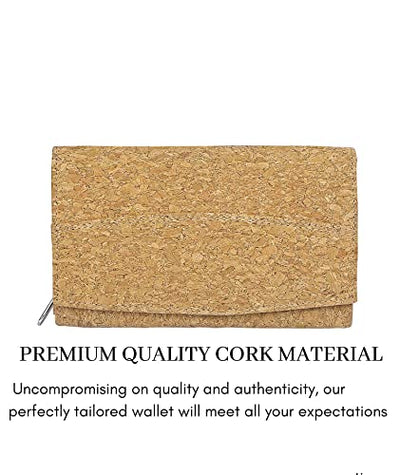 Ladies Cork Vegan RFID Blocking Card Holder Wallet Purse Card Women Wallet