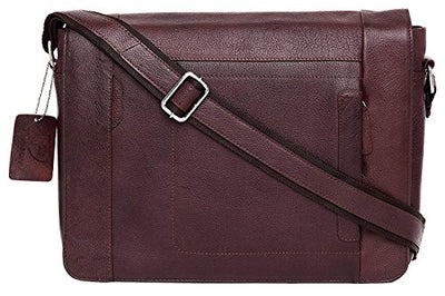 J. Wilson London - Designer Genuine Real Leather 14" Laptop Handmade Unisex Crossover Shoulder Messenger Briefcase Bag Satchel