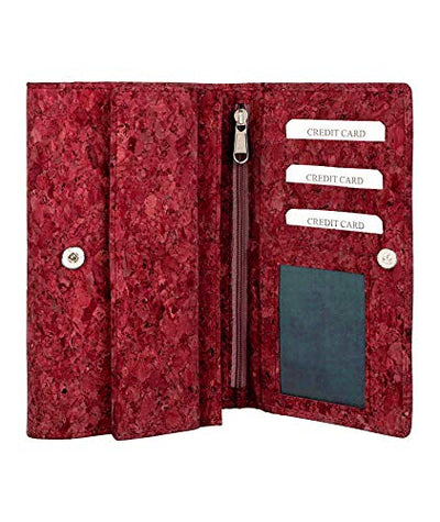 Ladies Cork Vegan RFID Blocking Card Holder Wallet Purse Card Women Wallet