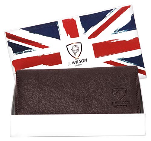 J. Wilson London Ladies Luxury Designer Wallet with Multiple Compartments, Soft Nappa Leather, RFID Protection, Zip Pocket, for Women