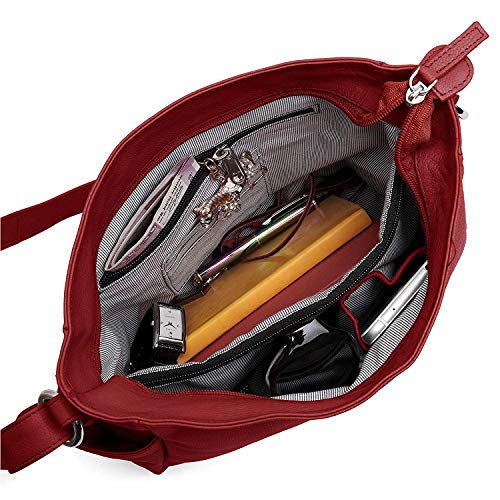 Hudson & James Designer Genuine Leather Women Ladies Travel Satchel Everyday Crossover Cross body Work iPad Shoulder Handbag Bag