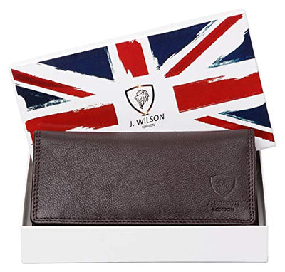 J. Wilson London Ladies RFID Safe Designer Leather Purse Card Women Wallet Zip Pocket Boxed