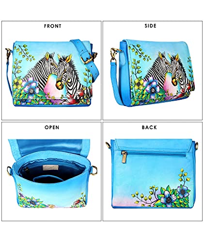 Designer Hand Painted Genuine Real Nappa Leather Handmade Women Ladies Travel Satchel Everyday Crossover Cross body Work Shoulder Handbag Bag