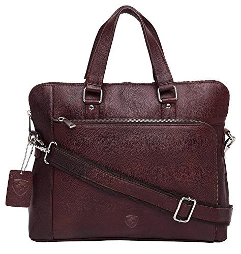 J WILSON London - Designer Genuine Real Nappa Leather 15" Laptop Handmade Unisex Everyday Crossover Work iPad Shoulder Messenger Briefcase Bag