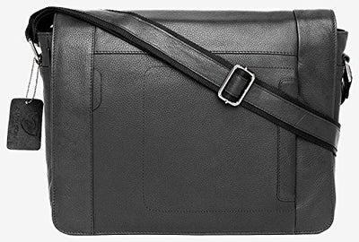 J. Wilson London - Designer Genuine Real Leather 14" Laptop Handmade Unisex Crossover Shoulder Messenger Briefcase Bag Satchel