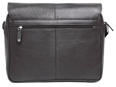 J WILSON London - Designer Genuine Real Leather 15" Laptop Handmade Unisex Crossover Flapover Everyday Crossover Work iPad Shoulder Messenger Briefcase Bag