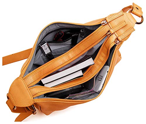 Hudson & James Designer Genuine Leather Women Ladies Travel Satchel Everyday Crossover Cross body Work iPad Shoulder Handbag Bag