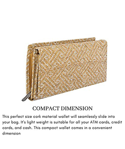 Ladies Cork Vegan RFID Blocking Card Holder Wallet Purse Card Women Wallet