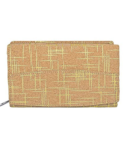 Ladies Cork Vegan RFID Blocking Card Holder Wallet Purse Card Women Wallet