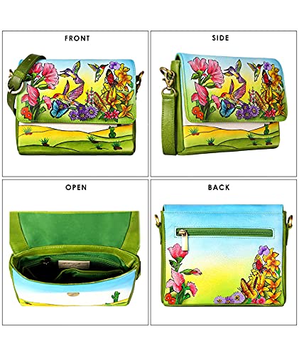 Designer Hand Painted Genuine Real Nappa Leather Handmade Women Ladies Travel Satchel Everyday Crossover Cross body Work Shoulder Handbag Bag