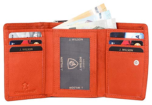 Ladies Rfid Protection Real Leather Purse Card Women Wallet Zip Coin Pocket