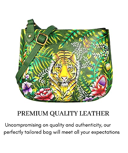 Designer Hand Painted Genuine Real Nappa Leather Handmade Women Ladies Travel Satchel Everyday Crossover Cross body Work Shoulder Handbag Bag