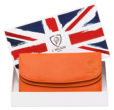 J. Wilson London Ladies RFID Protection Real Leather Purse Card Women Wallet Pocket